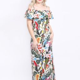 DELIS Women Floral Printed Georgette A-Line Maxi Dress-image-82