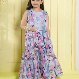 Ministitch Girls Muslin Cotton Sleeveless Printed & Embroidered Top & Sharara-image-68