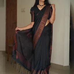 VILLE FASHION Woven Design Kanjeevaram Saree-image-35