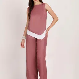 EROTISSCH Round Neck Top With Trousers Co-Ords Set-2