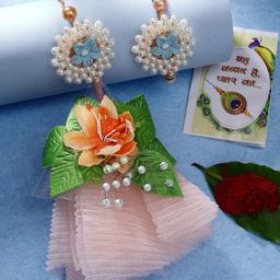 Sangria Bhaiya Bhabhi Pearls Beaded Thread Rakhis With Roli Chawal Chandan & Mishri-36