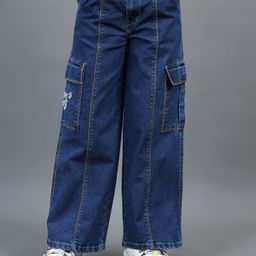 UNDER FOURTEEN ONLY Girls Flared Mildly Distressed Jeans-picture-32