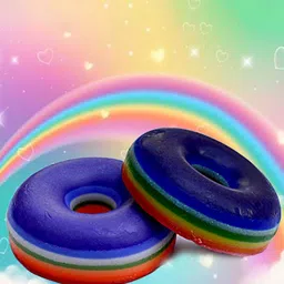 The Bath Stories Set Of 2 Glycerin Rainbow Donut Soap - 100 g Each image 2