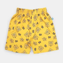 Here&Now X Game Begins Boys Spongebob Printed Pure Cotton Shorts-53