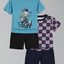 HELLCAT Boys Pack Of 2 Printed Round Neck T-Shirts With Shorts-picture-15
