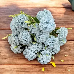Art Street Blue & Green 2 Pieces Hydrangea Artificial Flower-30
