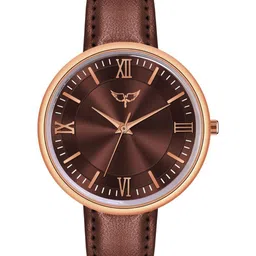 WHITE BIRD Women Brass Embellished Dial & Leather Straps Analogue Watch ATM 1037 Coffee-picture-24