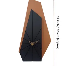The Brand Barrel Black & Brown Abstract Shaped Table Clock image 3