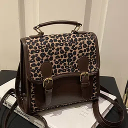 LULU & SKY Animal Colourblocked PU Structured Handheld Bag-11