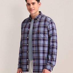 U.S. Polo Assn. Men Button-Down Collar Tartan Checked Cotton Tailored Fit Casual Shirt-image-31