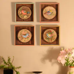 AAKRITI ART CREATIONS 4Pcs Brown Cleo Wall Decor Frames-image-66