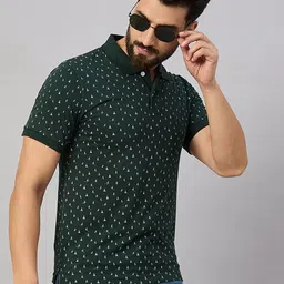 RISS Men Conversational Printed Polo Collar T-shirt-14