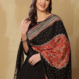 Anouk Women Dyed Regular Pure Silk Kurta with Trousers & With Dupatta-image-8