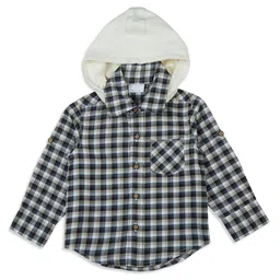 My Milestones Boys Other Checked Pure Cotton Casual Shirt With Detachable Hood-image-56