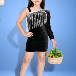 Zenat Black Polyester Dresses-image-65