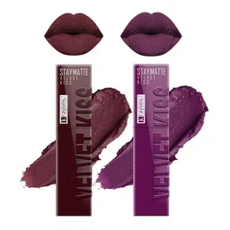 krayons Set Of 2 Velvet Kiss Lipstick - 3.5 ml Each - Burnt Maroon - 02 - Burgundy - 03-41