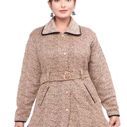 WOOL 4U Women Printed Woollen Cardigan with Belted Detail-image-67