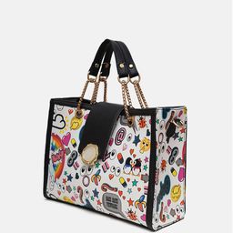 FABBHUE Geometric Printed Structured Handheld Bag image 3