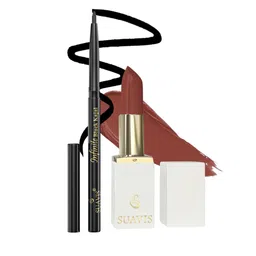 SUAVIS Set Of 2 Long Lasting Lipstick Everlasting-Wine 109 & Kajal Black 401-19
