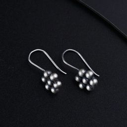 House of Aadyaa 92.5 Sterling Silver Oxidised Drop Earrings-picture-44