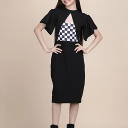 PaheliRani Flared Sleeve Formal Fit & Flare Dress-image-69