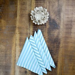 Ratan Cart 4-Pcs Blue & White Striped Table Napkins-12