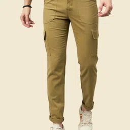 STUDIO NEXX Men Relaxed Straight Leg Slim Fit Cargos Trousers-image-92