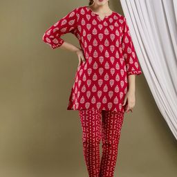 Anouk Rustic Women Printed Regular Pure Cotton Kurta with Pyjamas Kurta Sets-picture-19