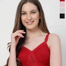 LILY Pack Of 4 Full Coverage Solid Bra-picture-7