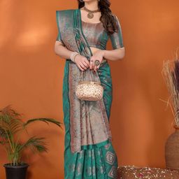 KALINI Woven Design Zari Organza Kanjeevaram Saree-picture-10