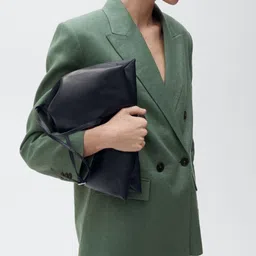 MANGO Double-Breasted Pure Linen Formal Blazer-picture-30
