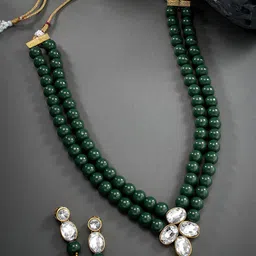 Peora Gold-Plated Artificial Studded & Beaded Jewellery Set-43