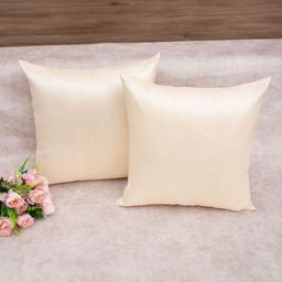 RoyalDeco Cream-Coloured Set of 2 Square Cushion Covers-5