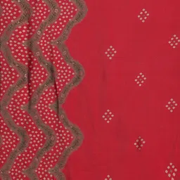 Libas Bandhani Printed Pleated Shoulder Straps Anarkali Kurta With Trouser & Dupatta image 4