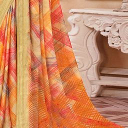Mitera Zari Poly Chiffon Bagru Saree image 4
