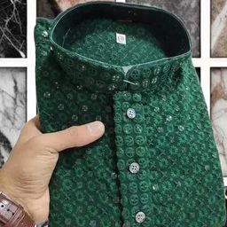 AWM Men Cotton Embroidered Straight Kurta-image-94