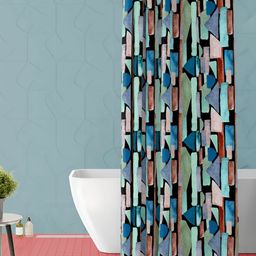 ArtzFolio Green & Blue Waterproof Shower Curtain-image-52