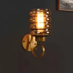 KINIS Gold-Toned Metal Quirky Cylinder Shaped Wall Lamp-53