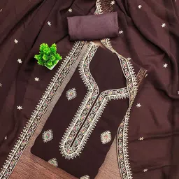 KALINI Embroidered Zari Unstitched Dress Material-picture-36