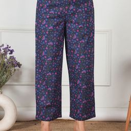 Aramya Women Floral Printed Straight-Fit Soft Cotton Mid-Rise Trousers-picture-11