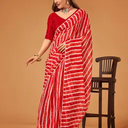 Flip The Style Leheriya Printed Embroidered Pure Georgette Leheriya Saree-picture-19