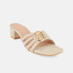 DressBerry Printed PU Party Block Sandals with Buckles-14