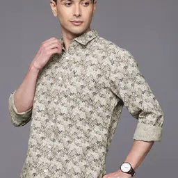 Allen Solly Cotton-Linen Custom Floral Printed Casual Shirt-picture-33