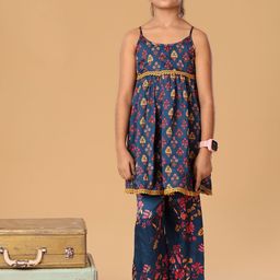 The Mini Trunk Girls Floral Printed Kurta with Palazzo-image-50