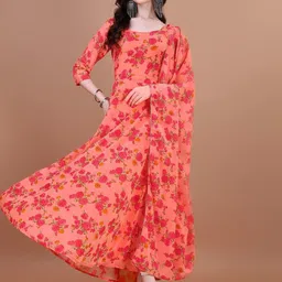 Raiyani Enterprise Floral Printed Round Neck Cotton Anarkali Kurta-picture-49