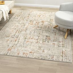 Kaleen India Cream Polyester Abstract Anti-Skid Carpets-image-63