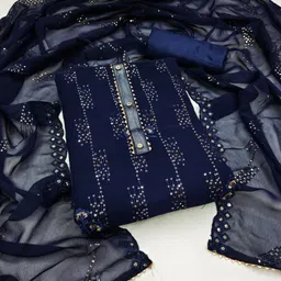 Maroosh Geometric Embellished Sequinned Georgette Unstitched Dress Material-picture-11