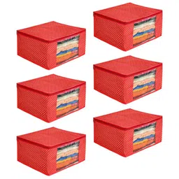 prettykrafts Red Set of 6 Regular Drawer Organiser Organisers-16