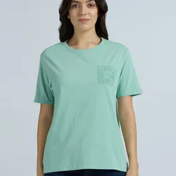 Pepe Jeans Women Solid Round Neck Pure Cotton T-shirt-picture-41