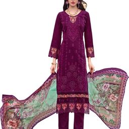 DRAVINAM Trends Embroidered Pure Cotton Unstitched Dress Material-picture-33